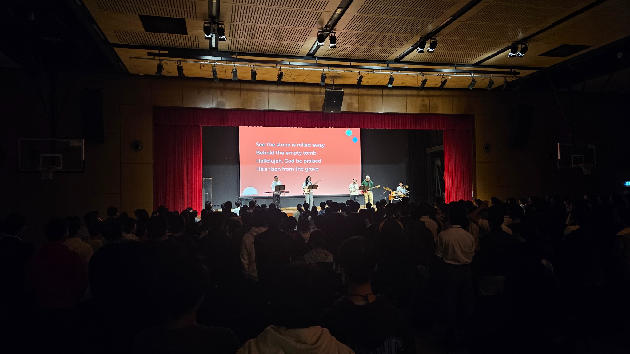 Youth gathered for worship at Community Night